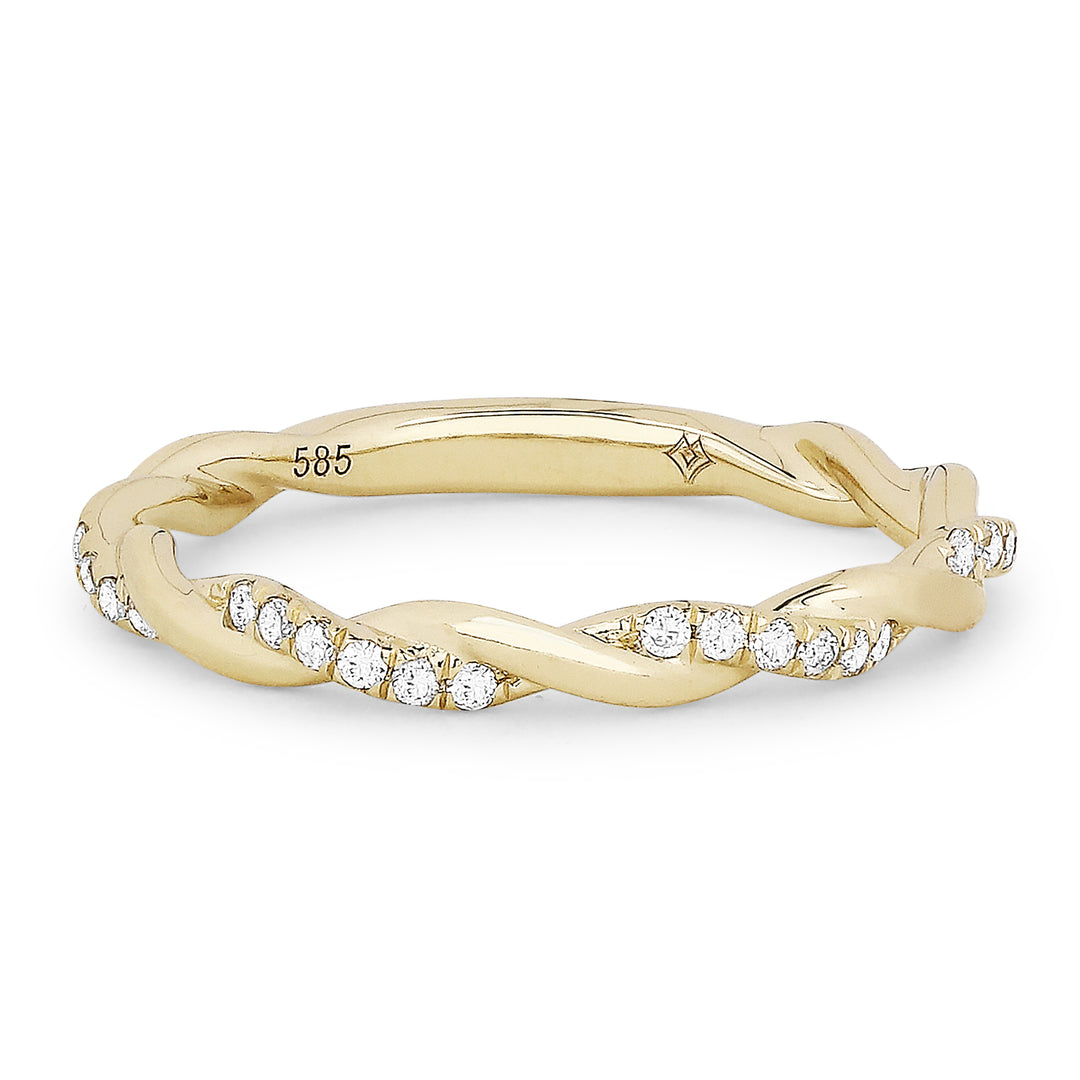 Madison L 14K Yellow Gold Diamond Stackable Ring - style R1423Y
