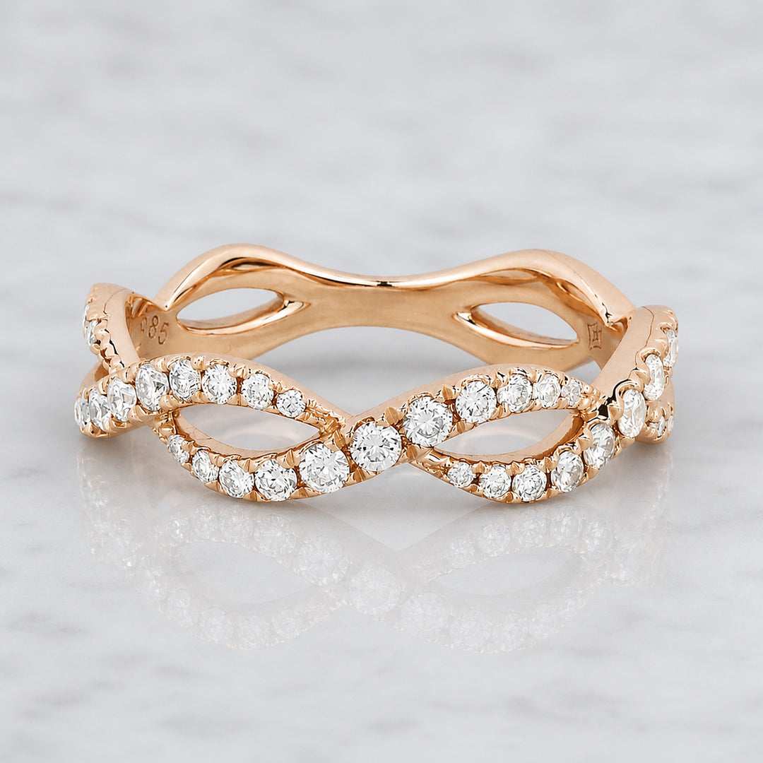 R1424 - 14K Gold Diamond Stackable Ring