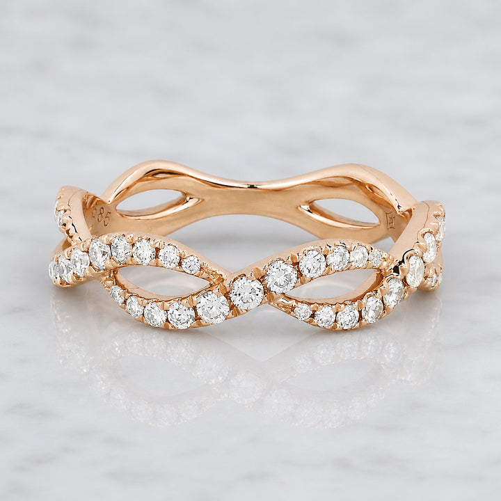 R1424 - 14K Gold Diamond Stackable Ring