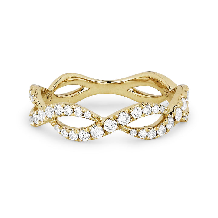 Madison L 14K Yellow Gold Diamond Stackable Ring - style R1424Y