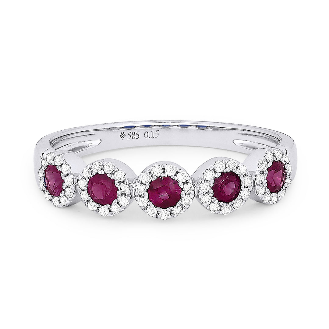Madison L 14K White Gold Ruby Stackable Ring - style R1436RUW