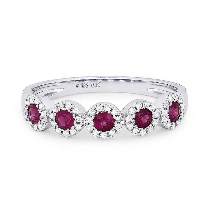 Madison L 14K White Gold Ruby Stackable Ring - style R1436RUW