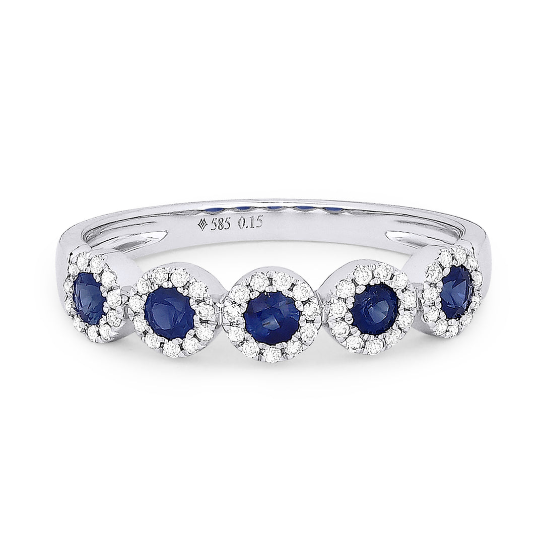 Madison L 14K White Gold Sapphire Stackable Ring - style R1436SAW