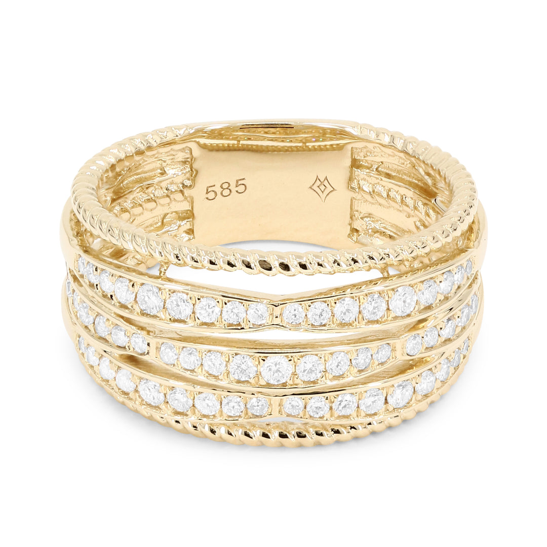Madison L 14K Yellow Gold Diamond Cocktail Ring - style R1441Y