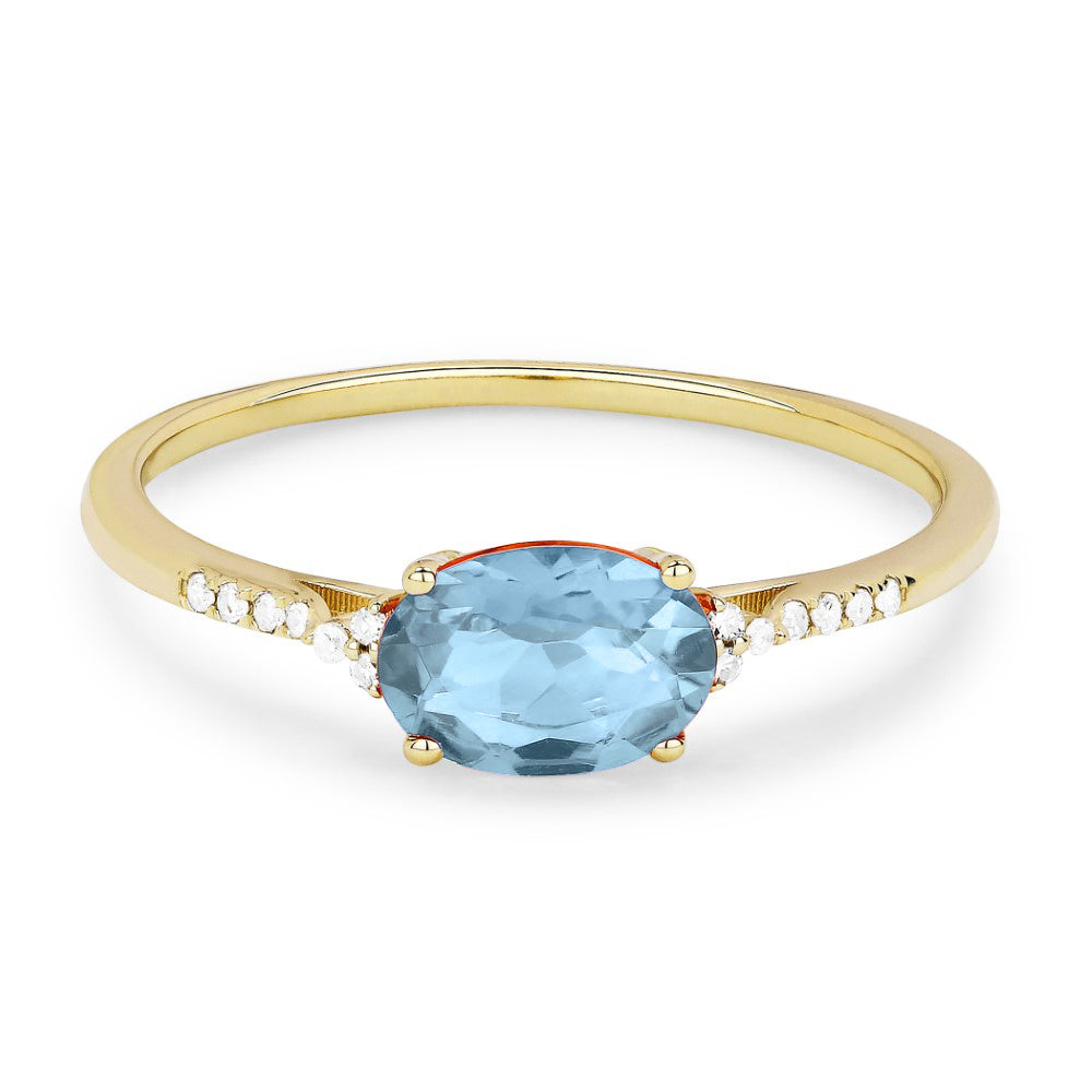 Madison L 14K Yellow Gold Aquamarine Oval Ring - style R1444AQY