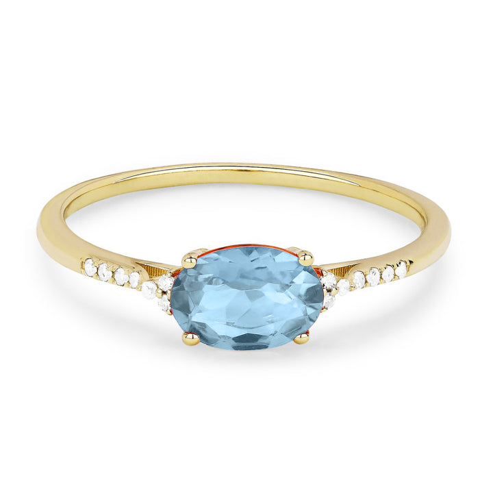 Madison L 14K Yellow Gold Aquamarine Oval Ring - style R1444AQY