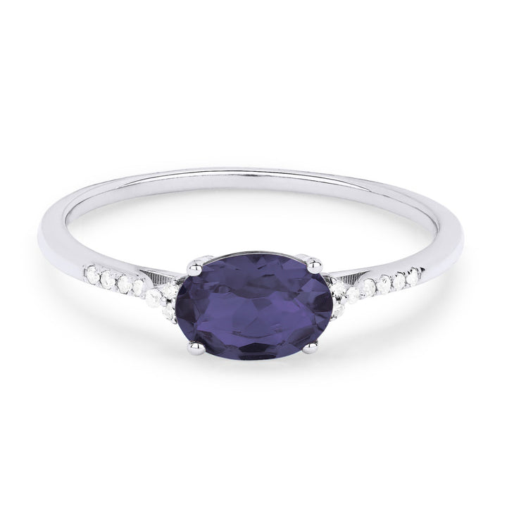 Madison L 14K White Gold Created Alexandrite Oval Ring - style R1444AXW