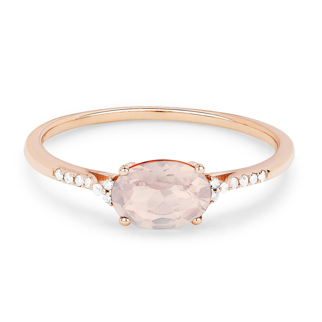 Madison L 14K Rose Gold Created Morganite Oval Ring - style R1444CMGP