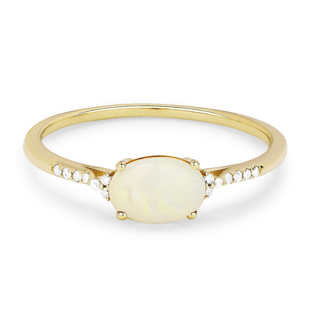 Madison L 14K Yellow Gold Created Ethiopian Opal Oval Ring - style R1444COPY