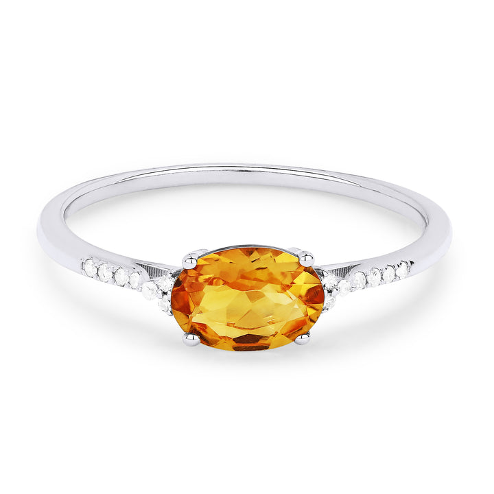 Madison L 14K White Gold Citrine Oval Ring - style R1444CTW