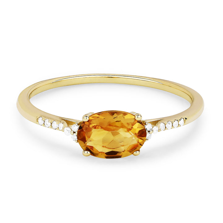 Madison L 14K Yellow Gold Citrine Oval Ring - style R1444CTY