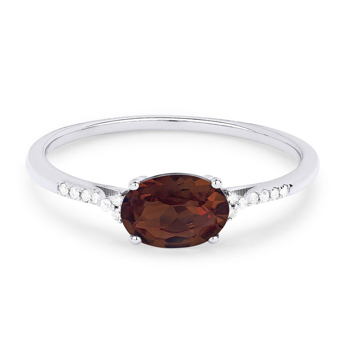 Madison L 14K White Gold Garnet Oval Ring - style R1444GAW