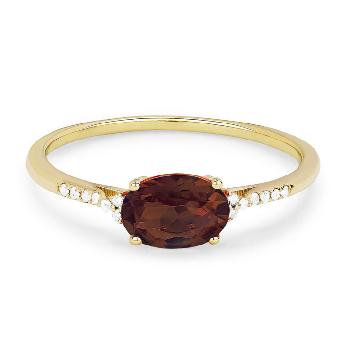 Madison L 14K Yellow Gold Garnet Oval Ring - style R1444GAY