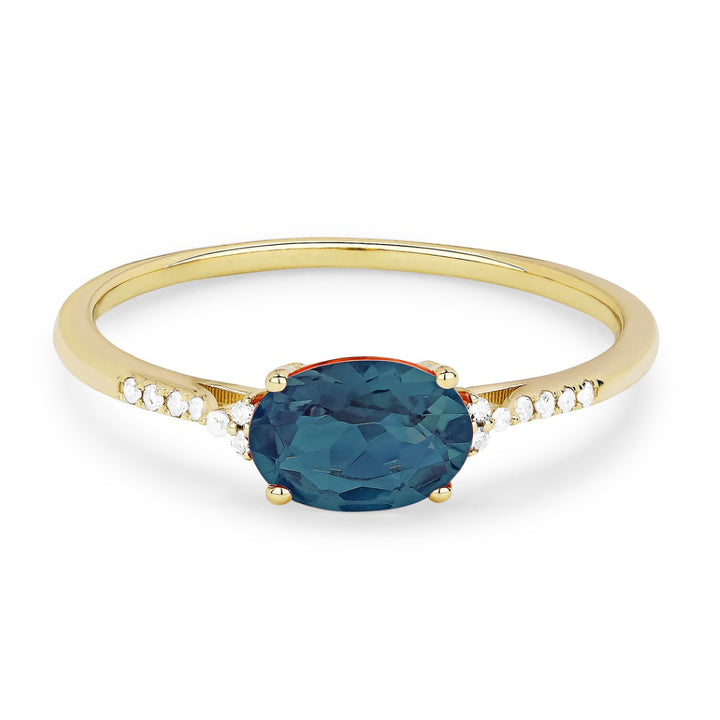 Madison L 14K Yellow Gold London Blue Topaz Oval Ring - style R1444LBTY
