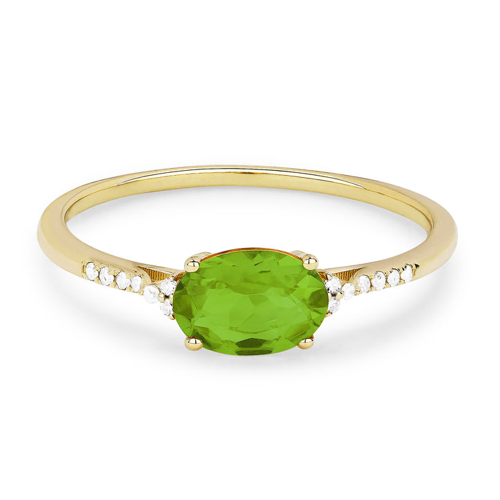 Madison L 14K Yellow Gold Peridot Oval Ring - style R1444PRY