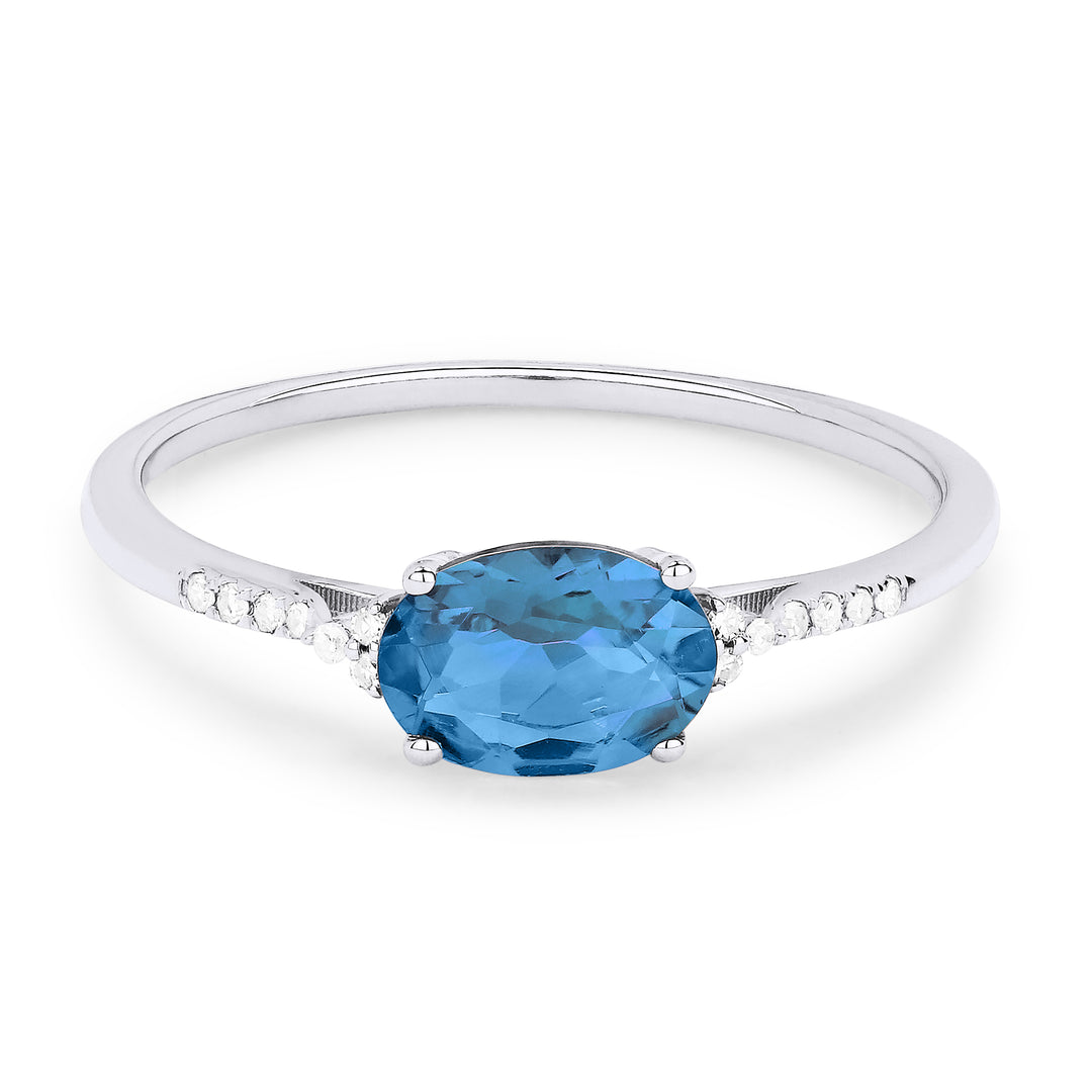 Madison L 14K White Gold Swiss Blue Topaz Oval Ring - style R1444SWBTW