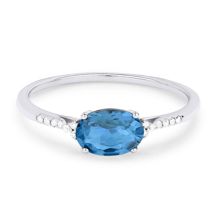 Madison L 14K White Gold Swiss Blue Topaz Oval Ring - style R1444SWBTW