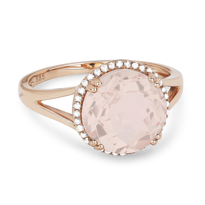Madison L 14K Rose Gold Created Morganite Round Ring - style R1445CMGP