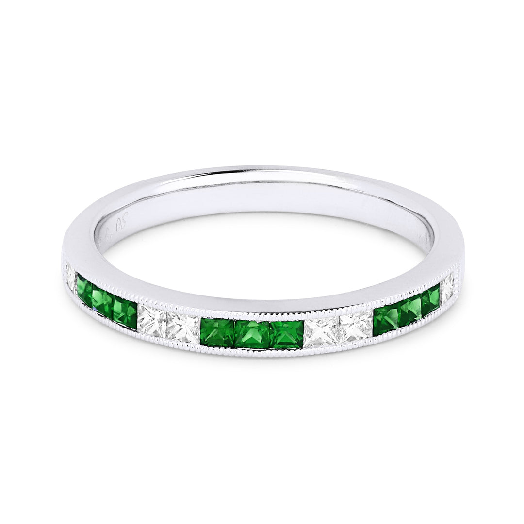 Madison L 18K White Gold Emerald Stackable Ring - style R1451EMW