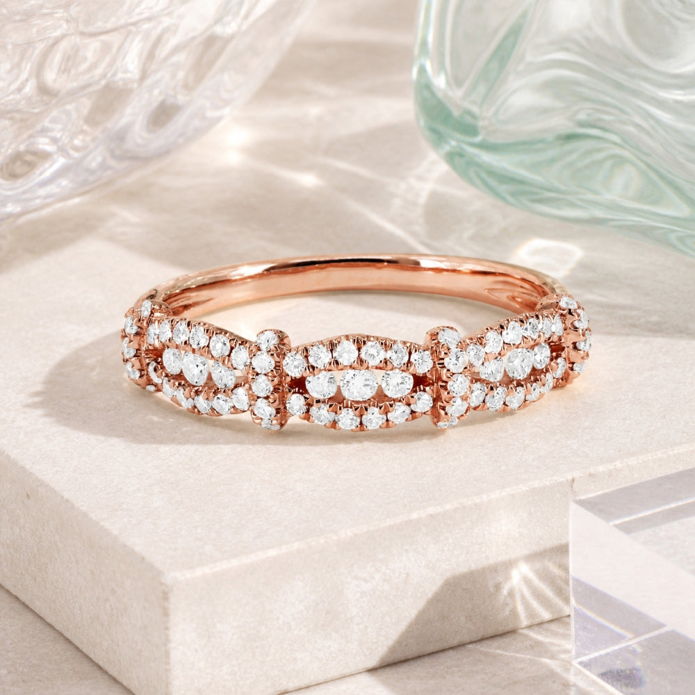 R1474 - 14K Rose Gold Diamond Ring
