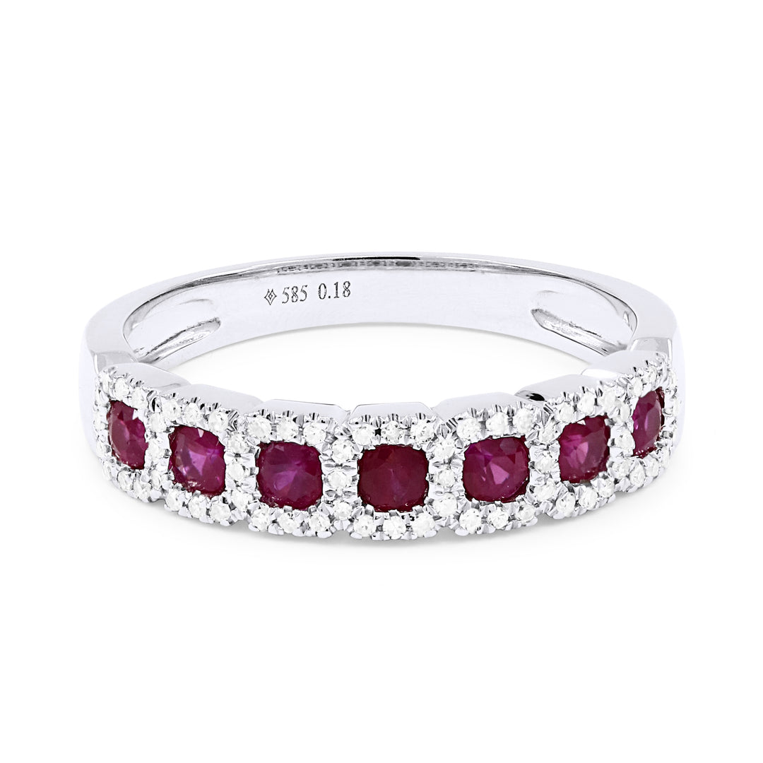 Madison L 14K White Gold Ruby Stackable Ring - style R1481RUW