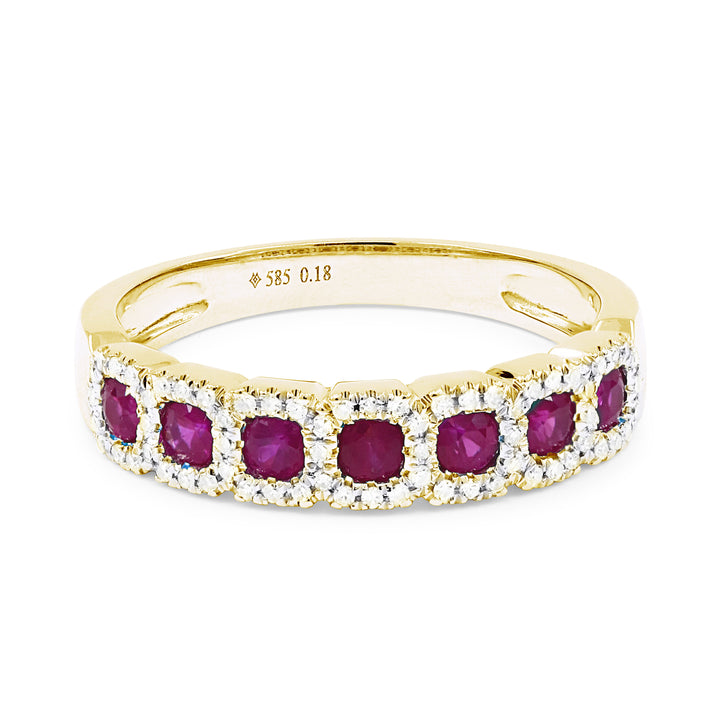 Madison L 14K Yellow Gold Ruby Stackable Ring - style R1481RUY