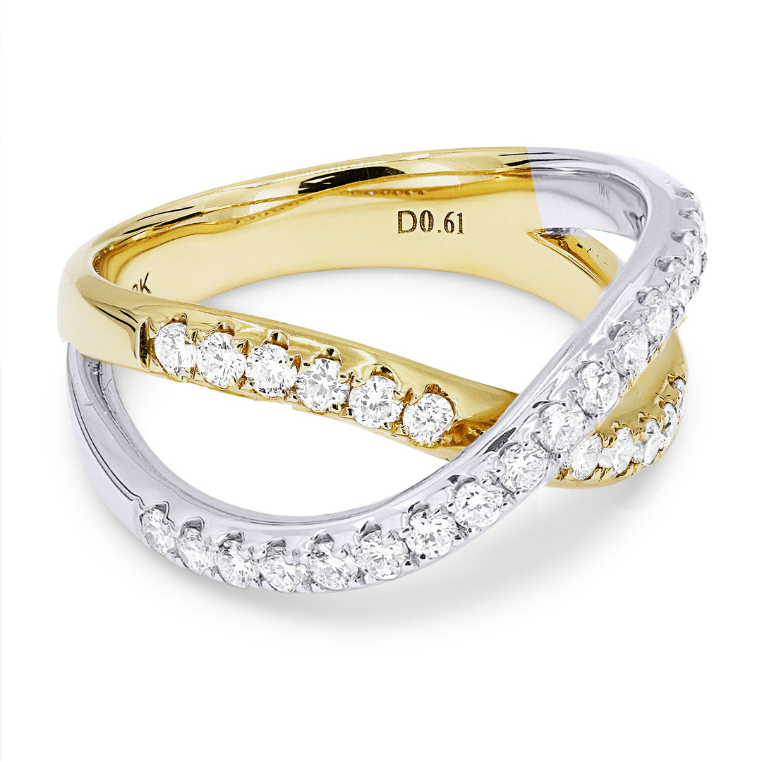 Madison L 14K Two Tone Gold Diamond Cocktail Ring - style R1485WY