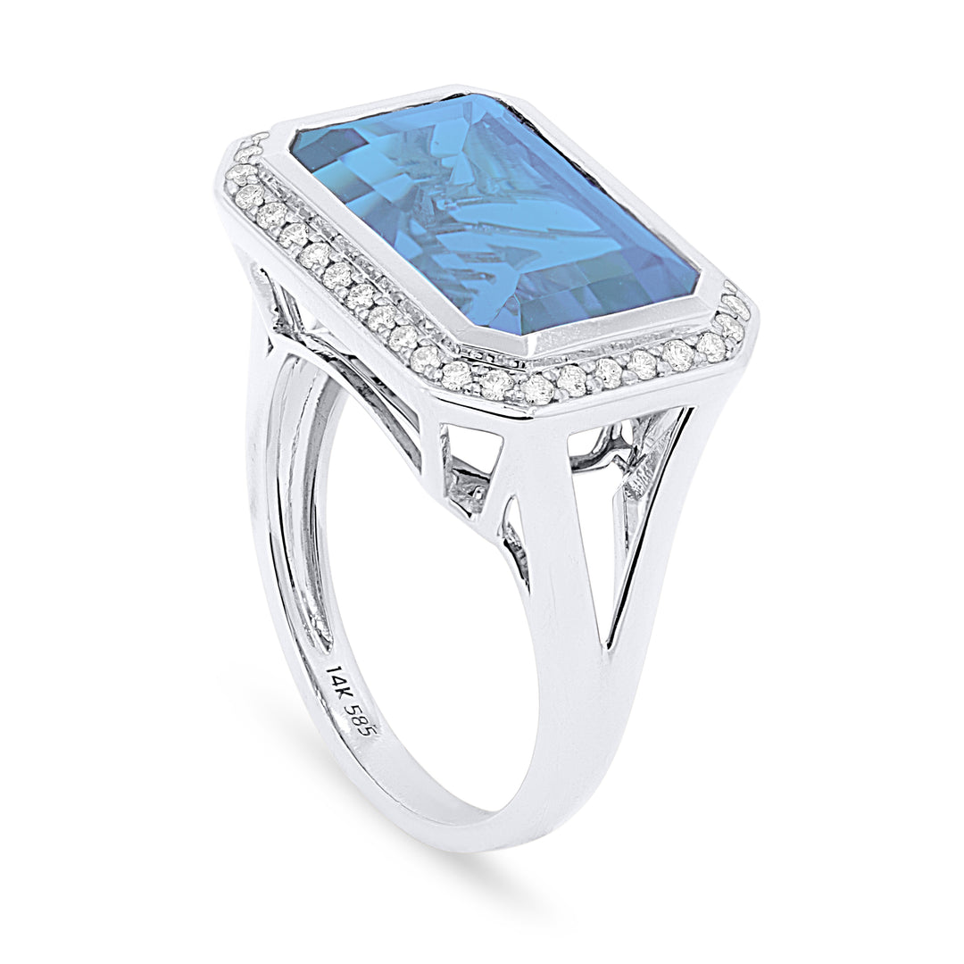 Madison L 14K White Gold Blue Topaz Rectangle Ring - style R1489BTW