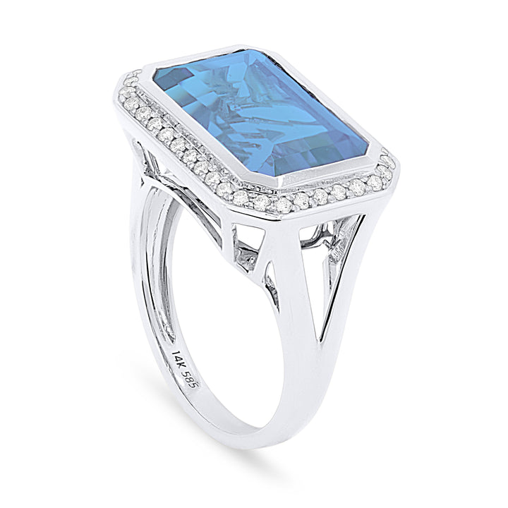 Madison L 14K White Gold Blue Topaz Rectangle Ring - style R1489BTW
