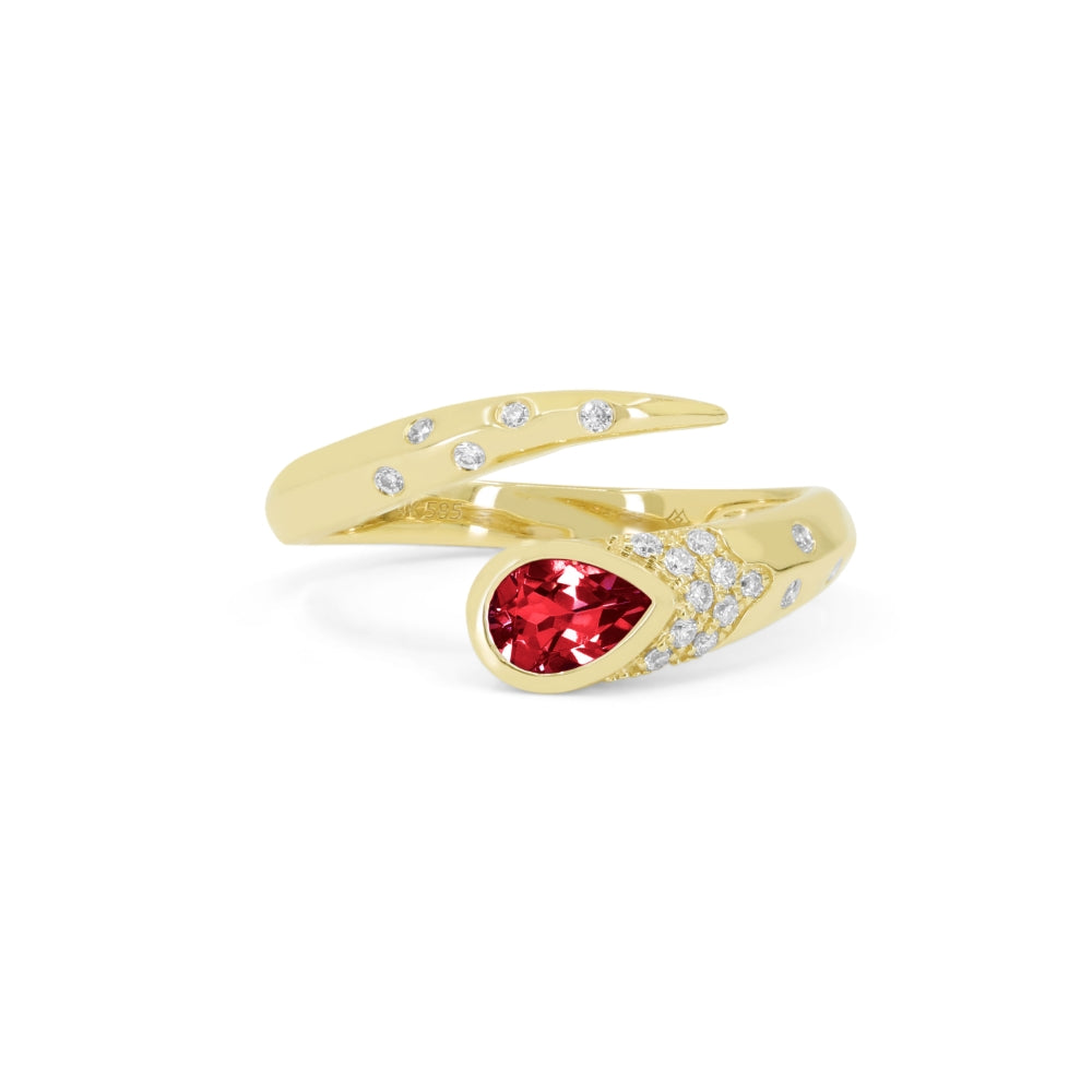 Madison L 14K Yellow Gold Garnet Ring - style R1490GAY