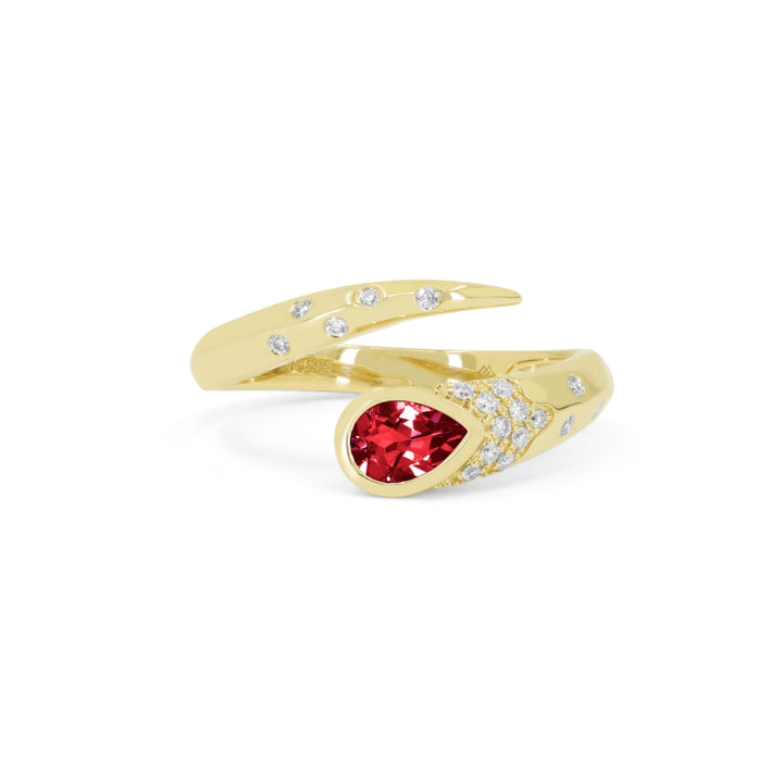 Madison L 14K Yellow Gold Garnet Ring - style R1490GAY