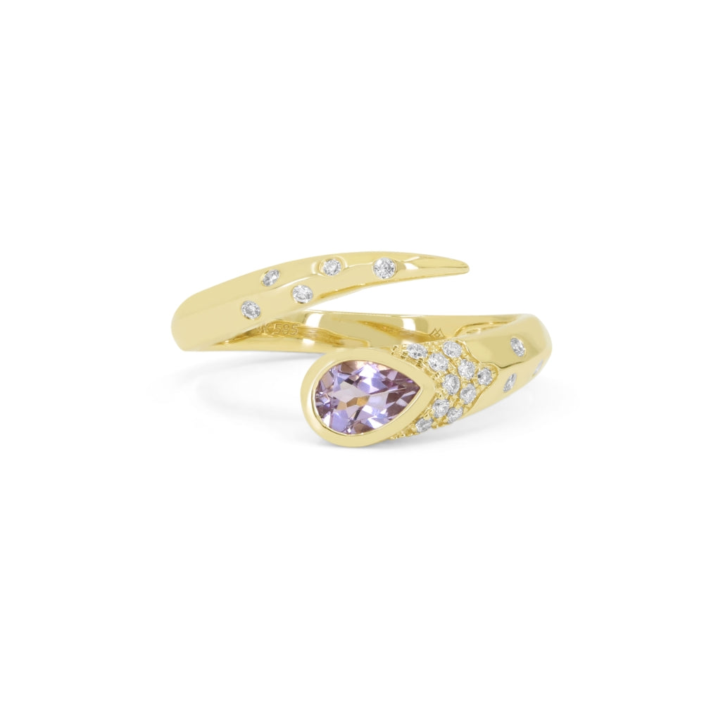 Madison L 14K Yellow Gold Pink Amethyst Ring - style R1490PAMY