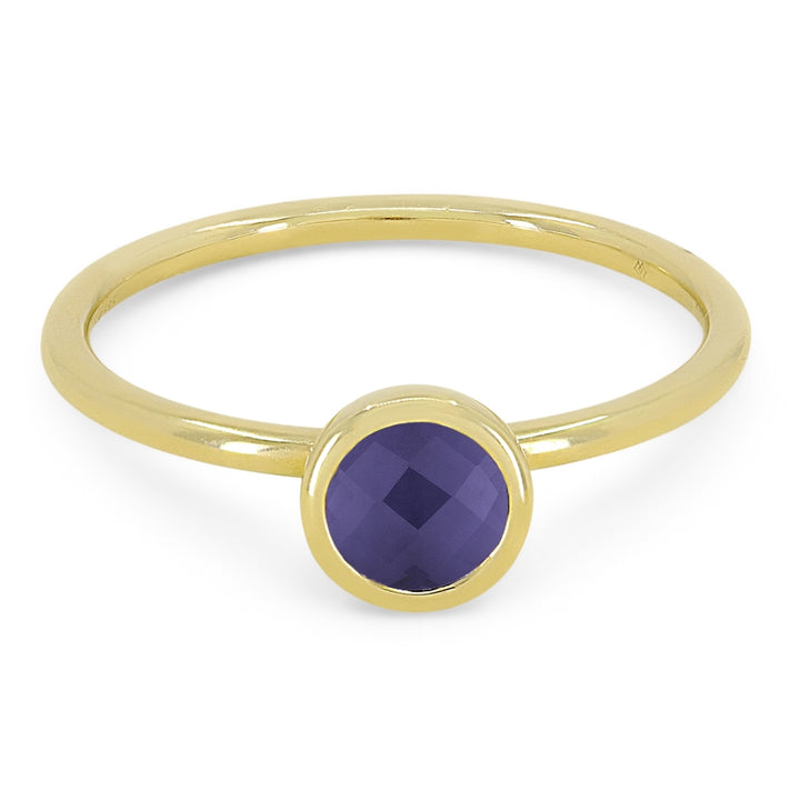 Madison L 14K Yellow Gold Created Alexandrite Round Ring - style R1497AXY