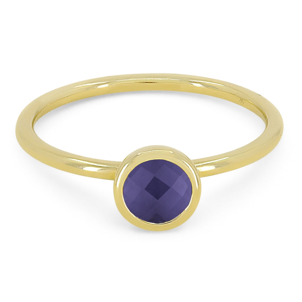 Madison L 14K Yellow Gold Created Alexandrite Round Ring - style R1497AXY