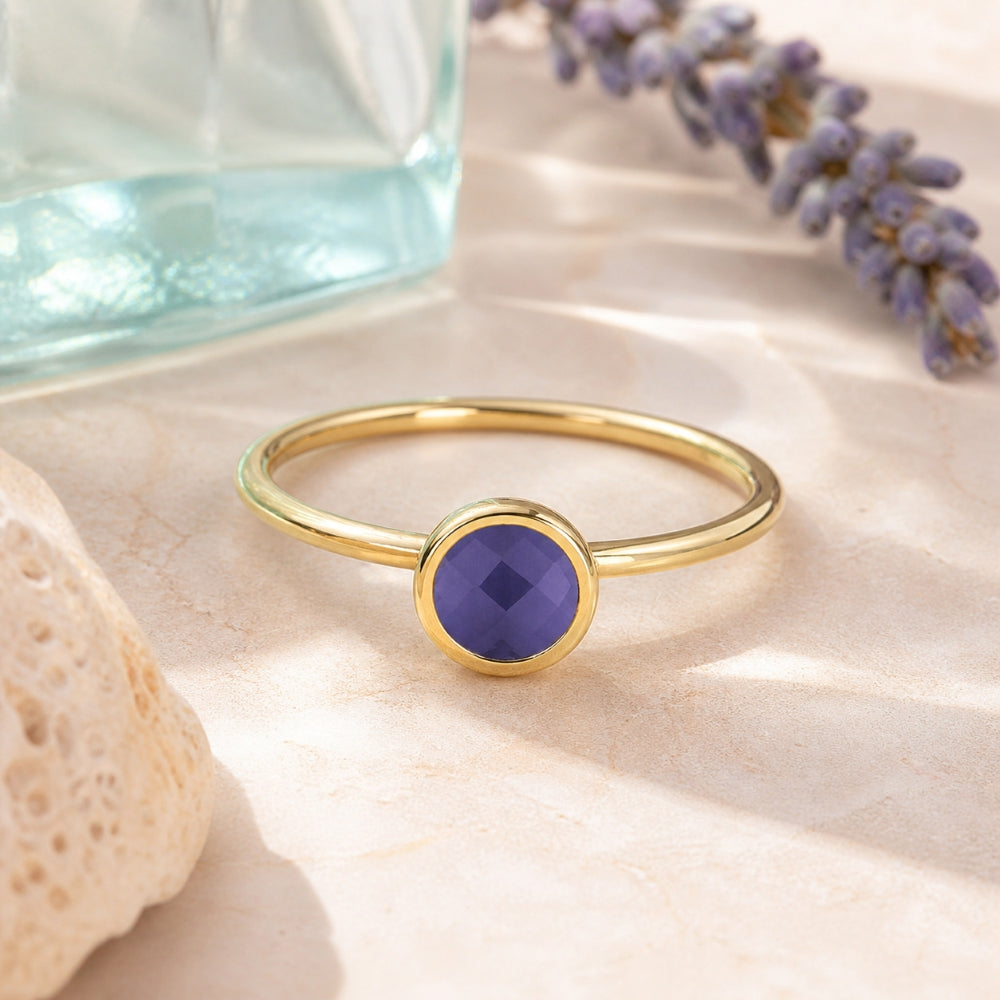R1497 - 14K Yellow Gold Round Ring
