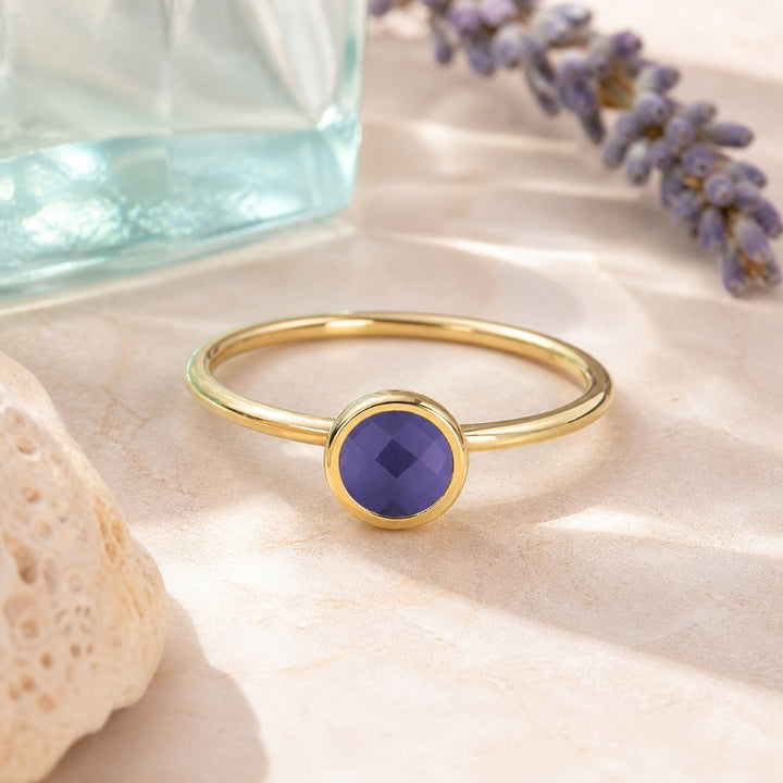 R1497 - 14K Yellow Gold Round Ring