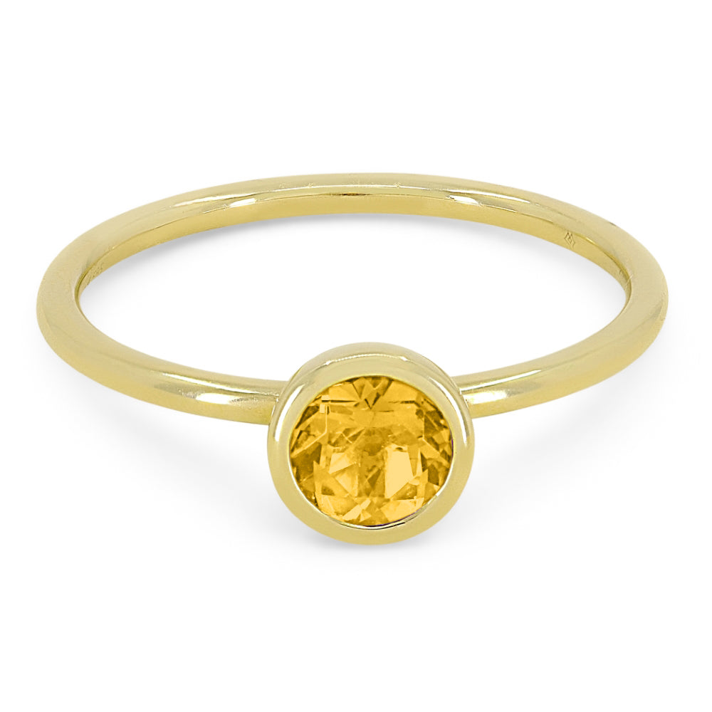 Madison L 14K Yellow Gold Citrine Round Ring - style R1497CTY