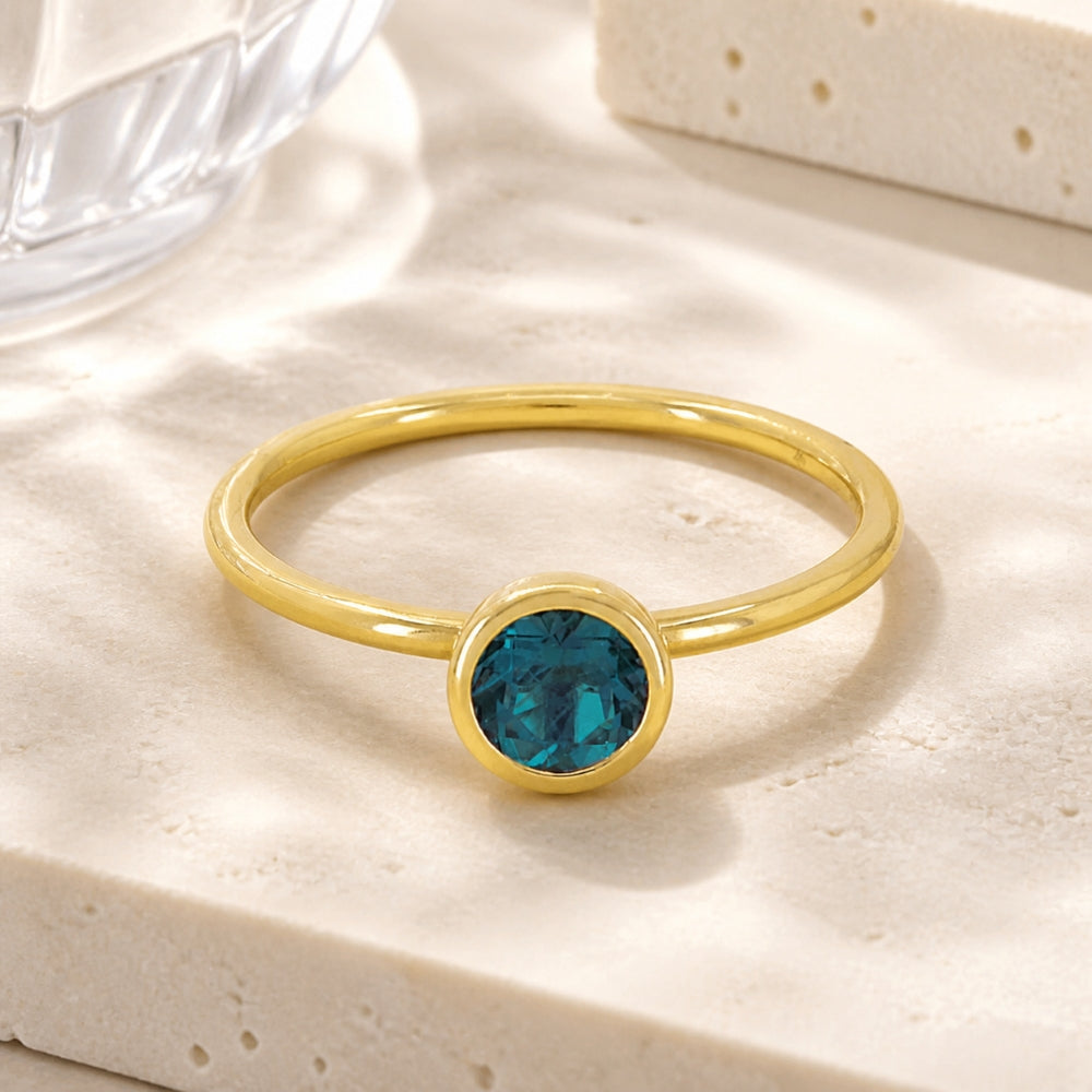 R1497 - 14K Yellow Gold Round Ring