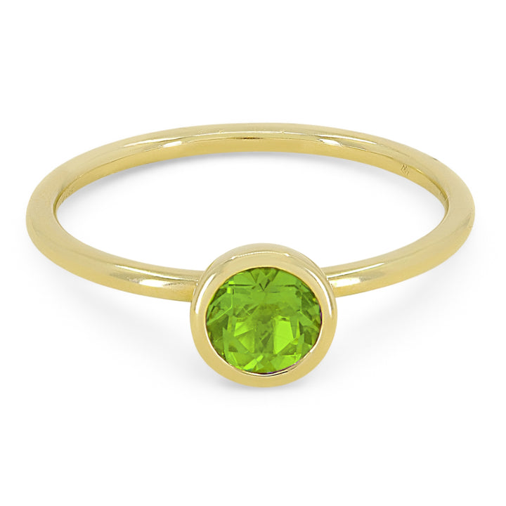 Madison L 14K Yellow Gold Peridot Round Ring - style R1497PRY