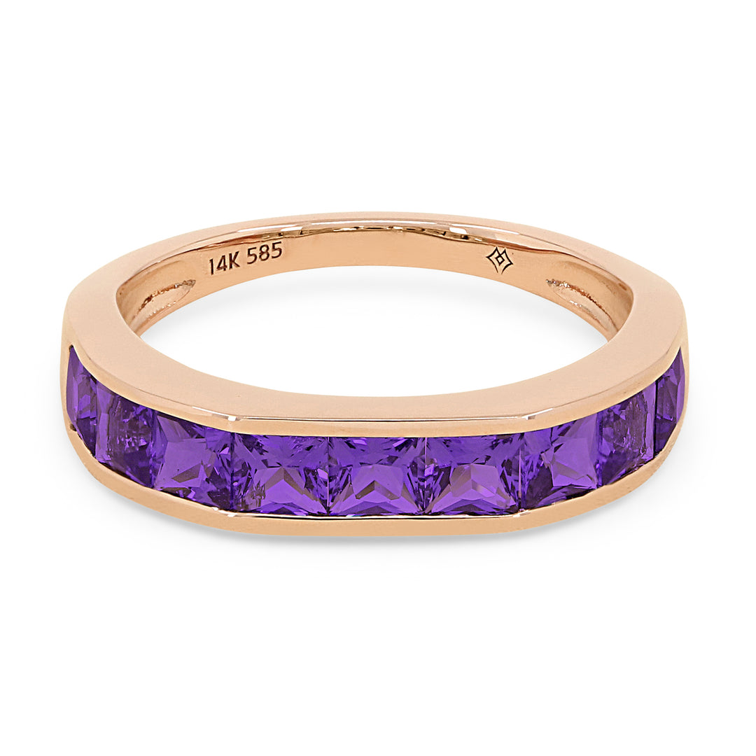 Madison L 14K Rose Gold Amethyst Ring - style R1512AMP