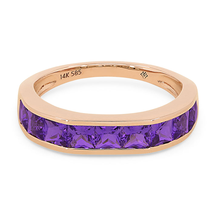 Madison L 14K Rose Gold Amethyst Ring - style R1512AMP