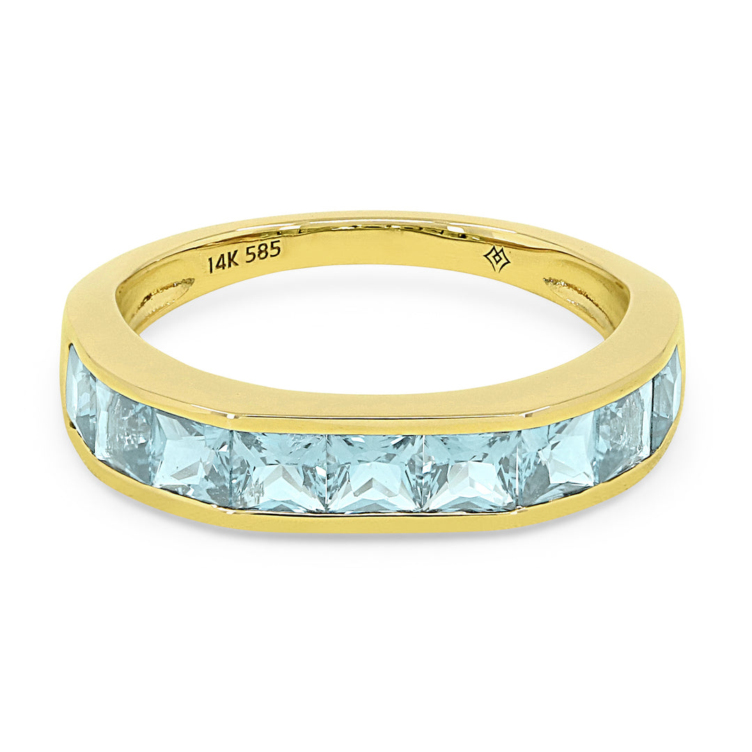 Madison L 14K Yellow Gold Blue Topaz Ring - style R1512BTY