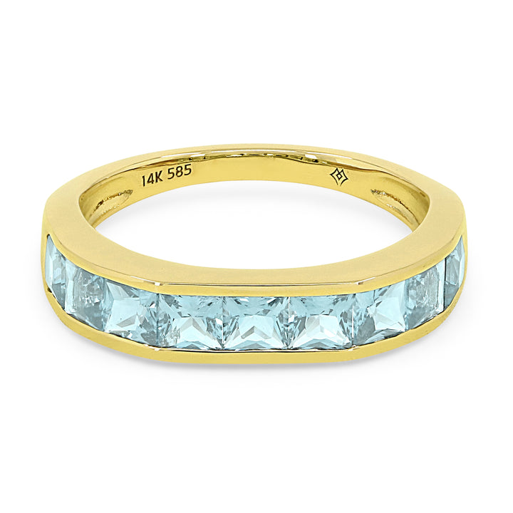 Madison L 14K Yellow Gold Blue Topaz Ring - style R1512BTY