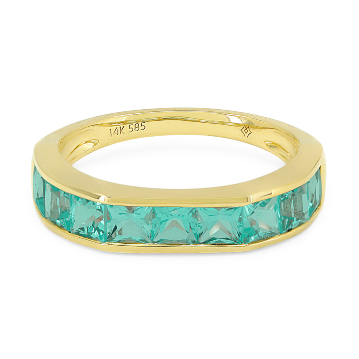 Madison L 14K Yellow Gold Created Tourmaline Paraiba Ring - style R1512CPARY