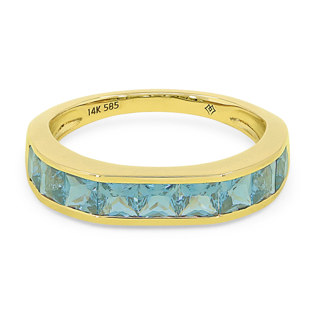 Madison L 14K Yellow Gold Swiss Blue Topaz Ring - style R1512SWBTY