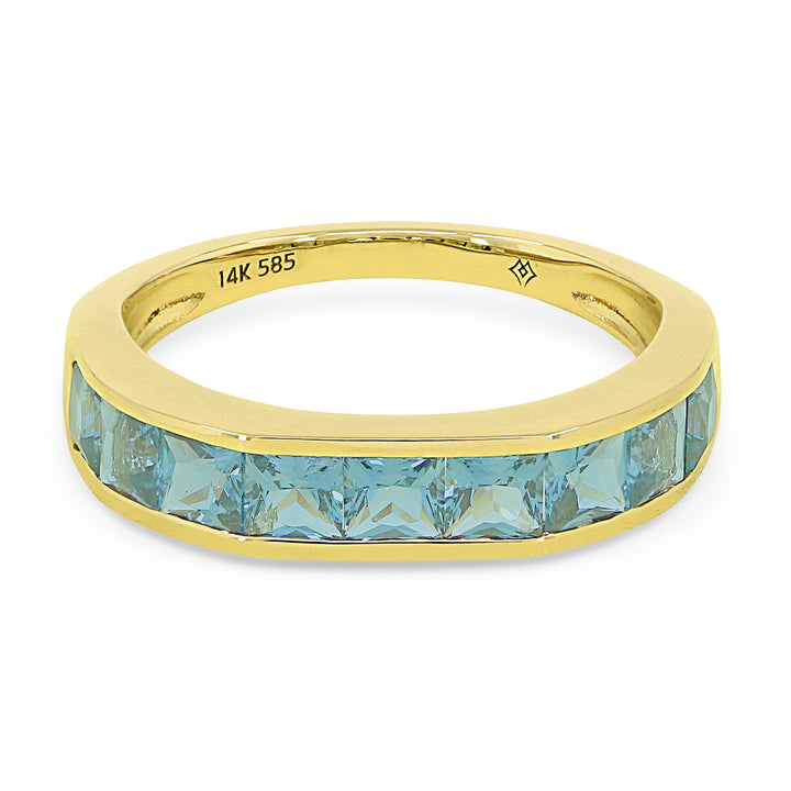 Madison L 14K Yellow Gold Swiss Blue Topaz Ring - style R1512SWBTY