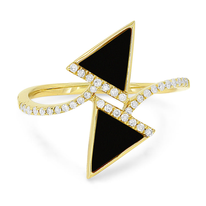 Madison L 14K Yellow Gold Black Onyx Chevron Ring - style R1526BOY