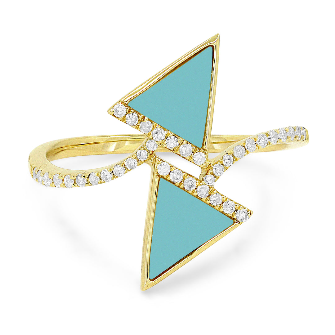 Madison L 14K Yellow Gold Turquoise Chevron Ring - style R1526TQY