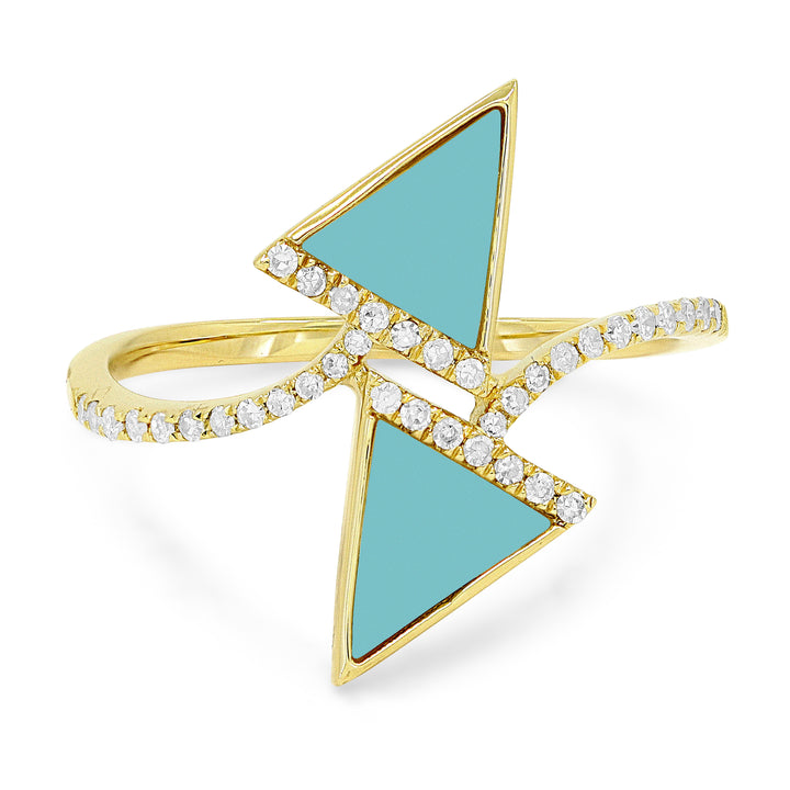 Madison L 14K Yellow Gold Turquoise Chevron Ring - style R1526TQY