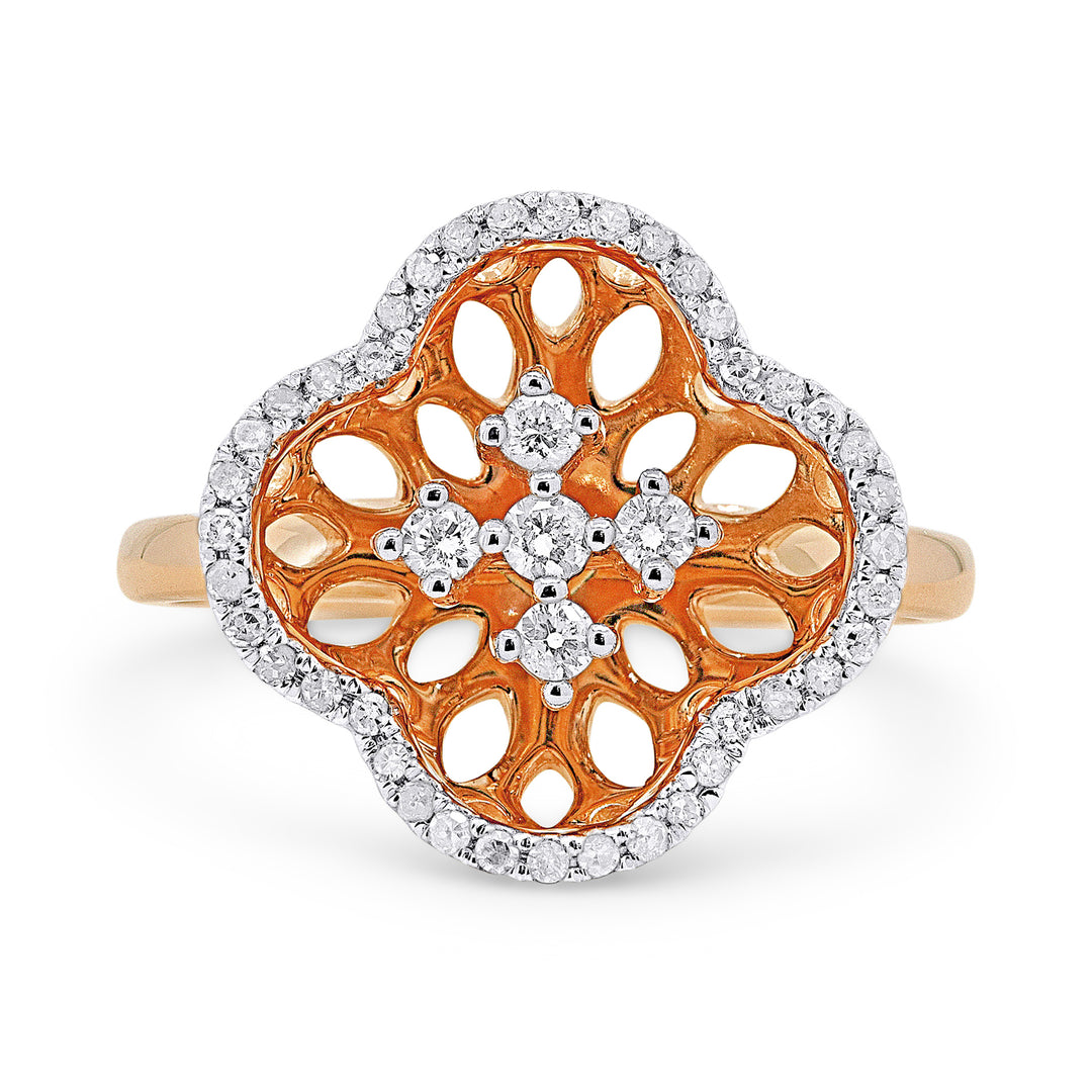 Madison L 14K Rose Gold Diamond Flower Ring - style R1545P